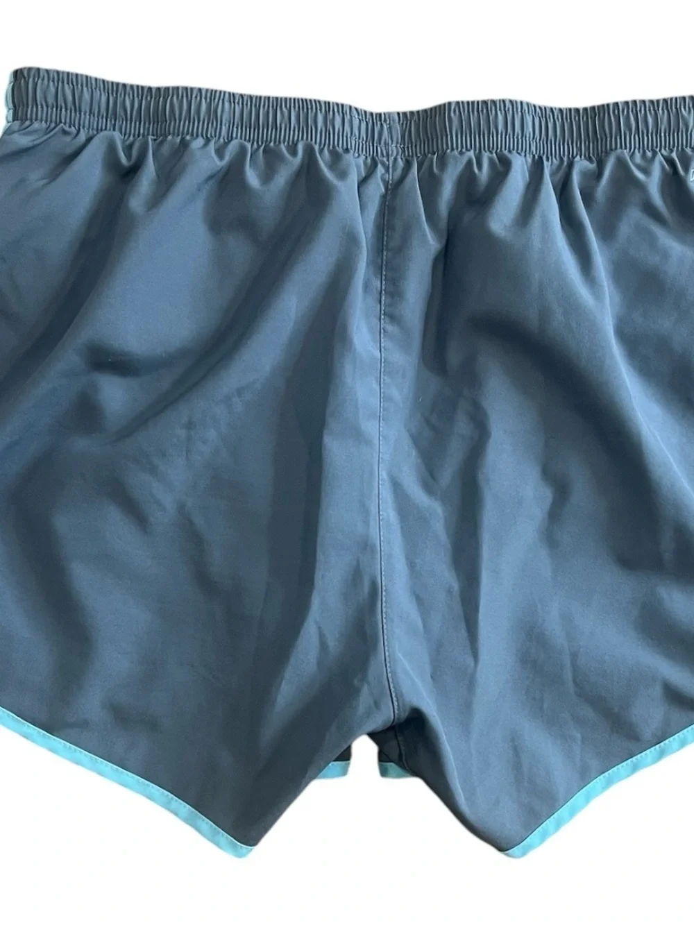 Nike Women's Athletic Dri-Fit Running Shorts in Slate Gray with Teal Trim size M